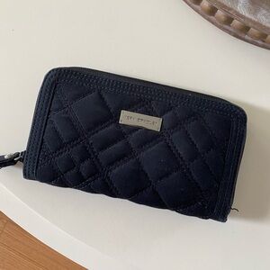 Vera Bradley black quilted zip wallet